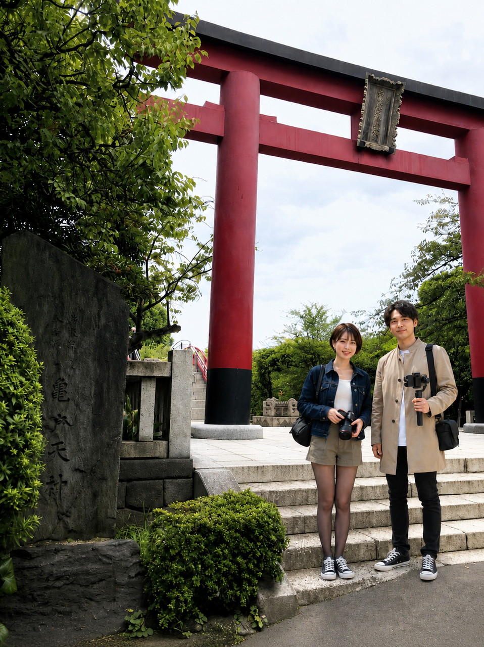 亀戸天神社、ちーこと蒼井